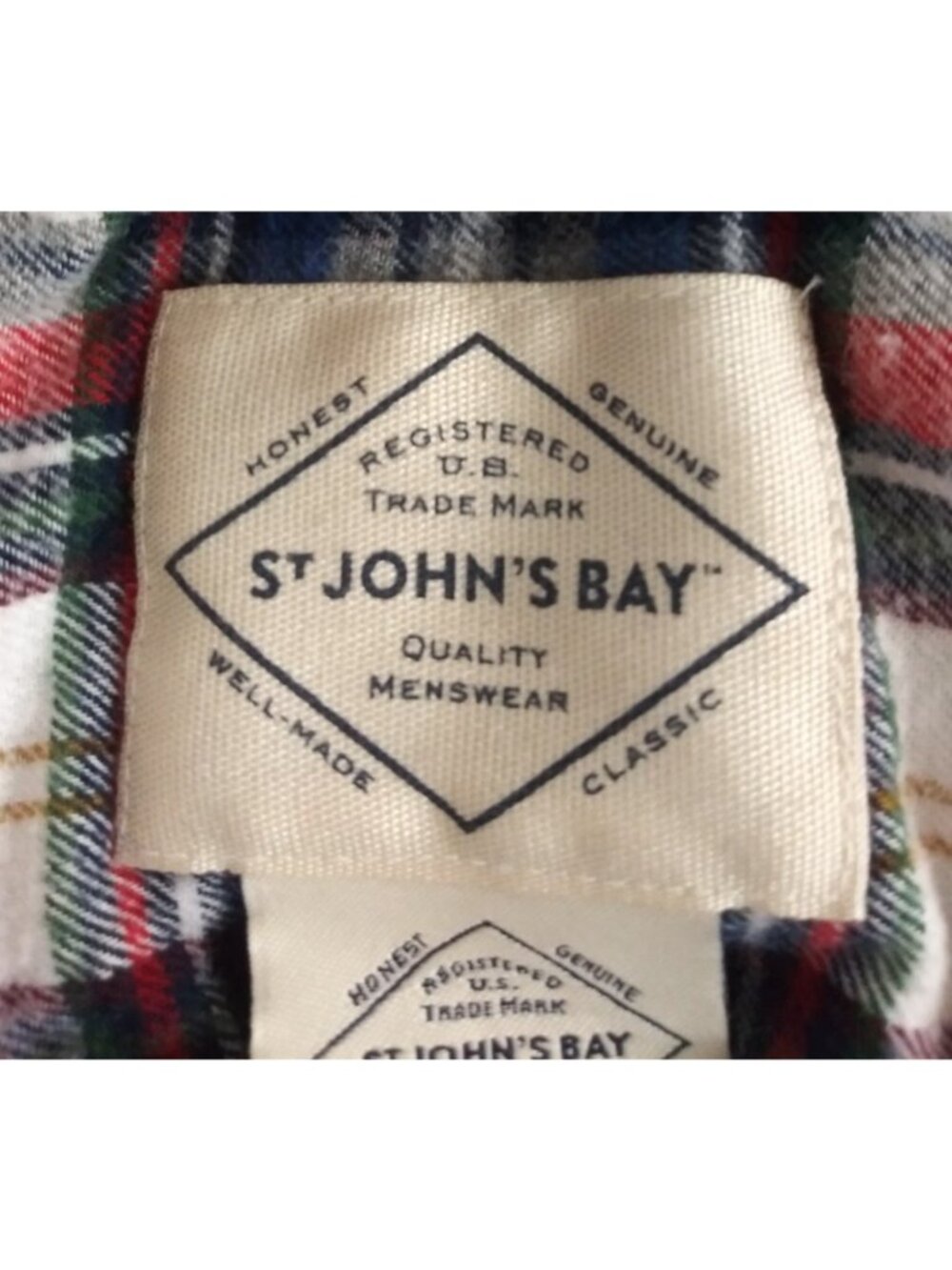 St. John's Bay Men's Red & Blue Plaid Flannel 100% Cotton Shirt Size XXL - Picture 4 of 6